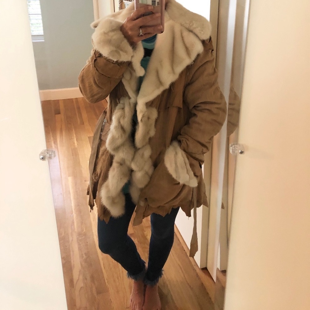 Amazing Jonathan Cozzi Suede and fur coat